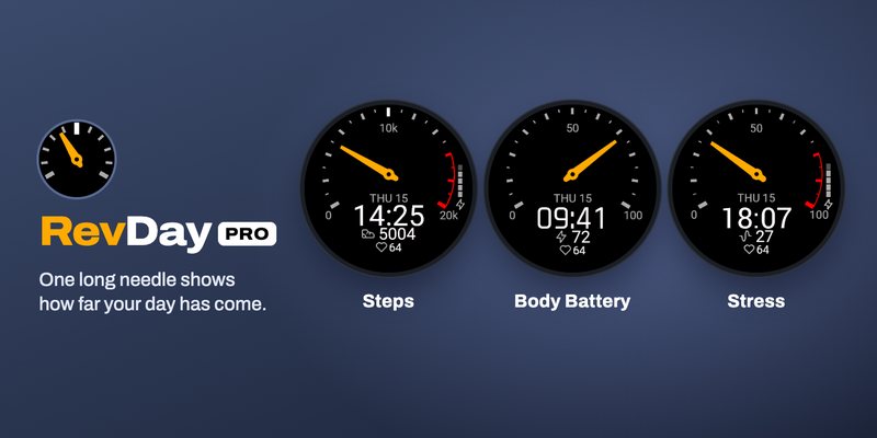 RevDay Pro: speedometer for your steps