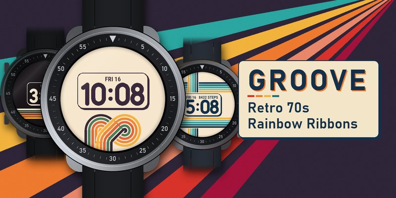 Groove: Retro 70s Rainbow Ribbons