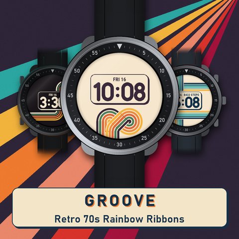 Groove: Retro 70s Rainbow Ribbons